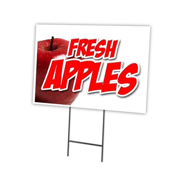 Signmission Fresh Apples Yard Sign & Stake outdoor plastic coroplast window, C-1216-DS-Fresh Apples C-1216-DS-Fresh Apples - main
